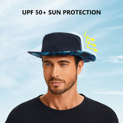 UPF 50+ Patterned Under Brim Foldable Bucket Sun Hats FH18
