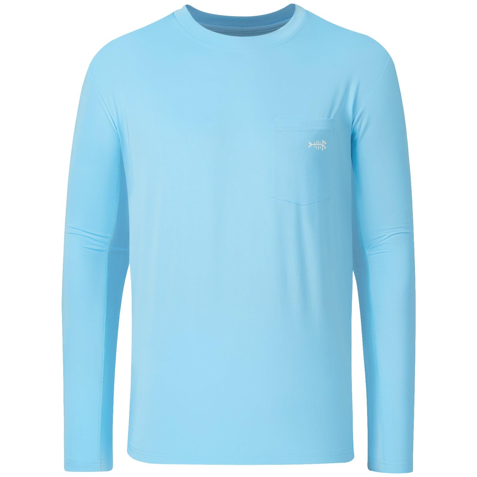 UV Long Sleeve Fishing Shirts | Bassdash Fishing Sky Blue/White Logo / 3XL