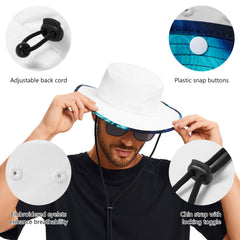 UPF 50+ Patterned Under Brim Foldable Bucket Sun Hats FH18