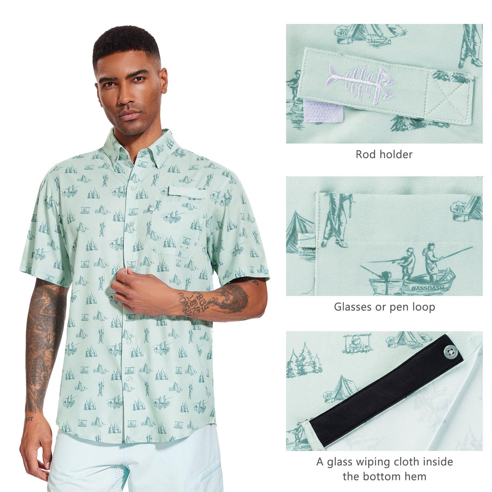 Bassdash UPF 50 Men's Fishing Dress Shirt Button Down Woven Short Sleeve  Outdoor - AliExpress