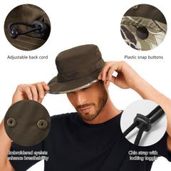 UPF 50+ Patterned Under Brim Foldable Bucket Sun Hats FH18
