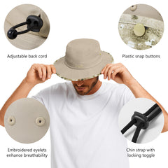 UPF 50+ Patterned Under Brim Foldable Bucket Sun Hats FH18