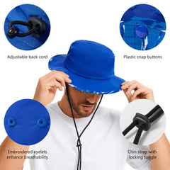 UPF 50+ Patterned Under Brim Foldable Bucket Sun Hats FH18