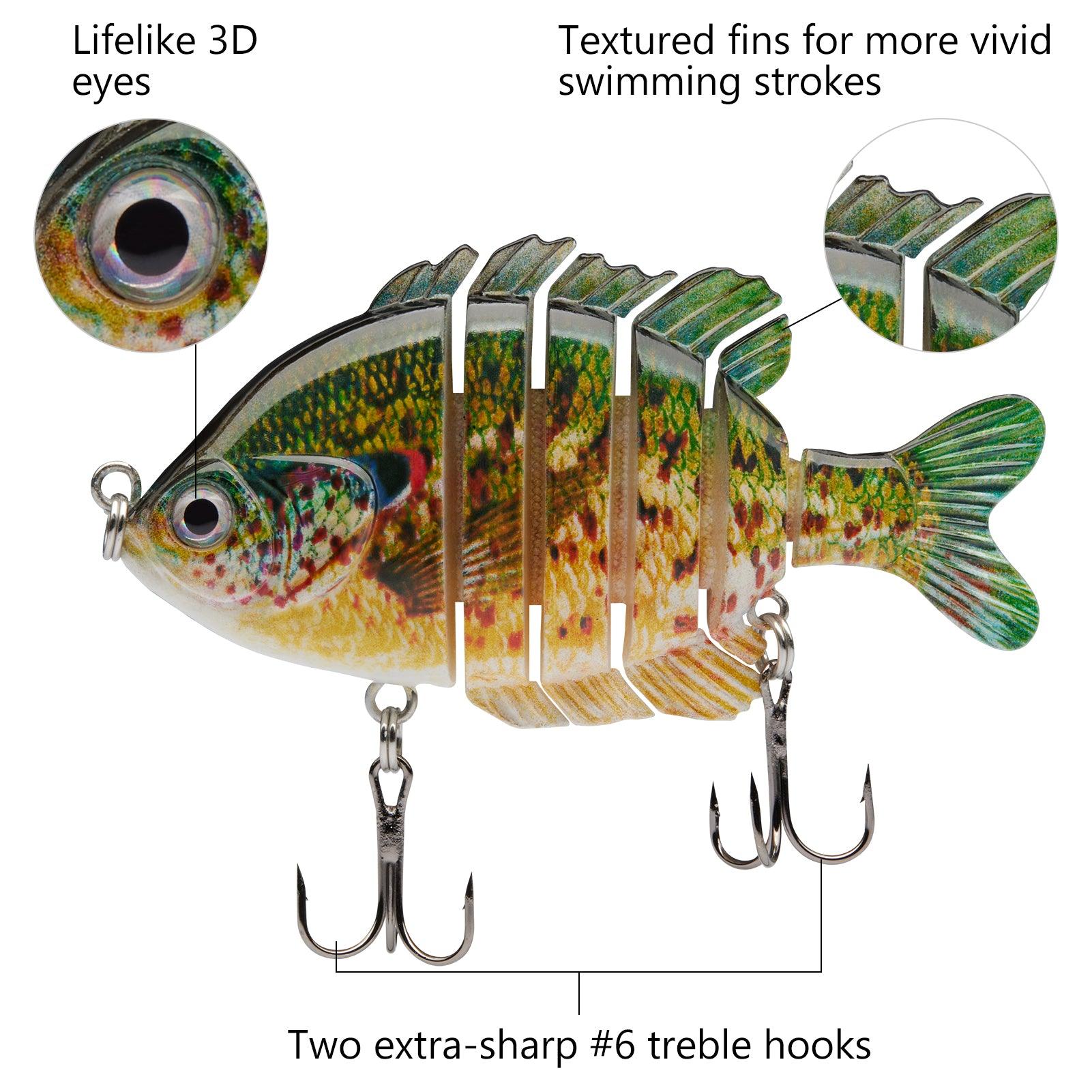 Bassdash SwimPanfish Multi Jointed Panfish Bluegill Swimbaits Hard Topwater Bass Lures Fishing Lure Crank Saltwater 3.5In/0.85Oz