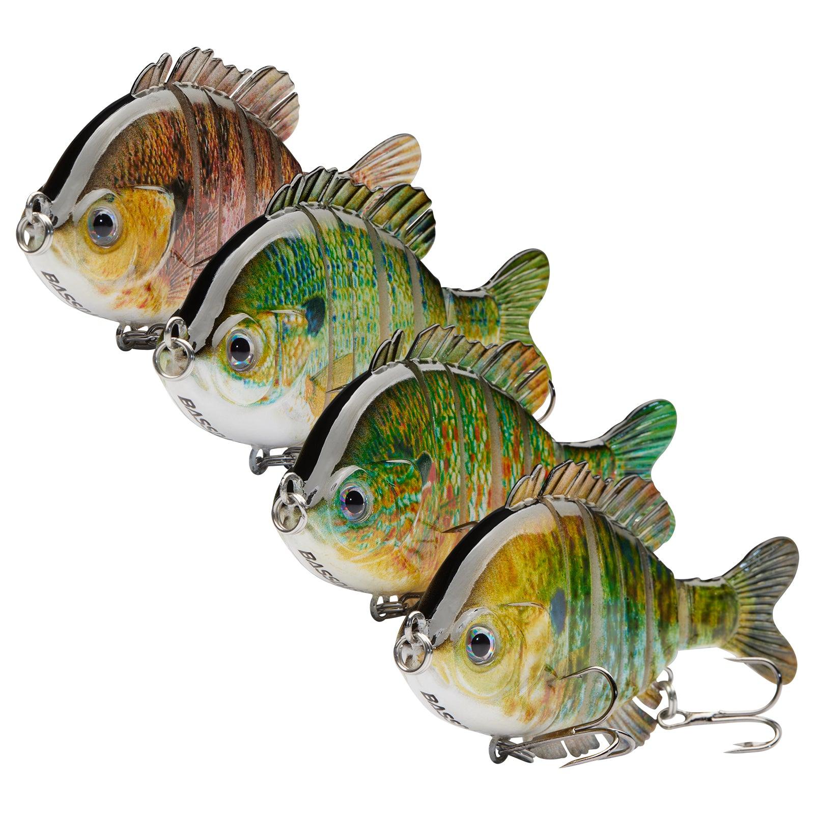 BASSDASH SwimPanfish Multi Jointed Panfish Bluegill Swimbaits Topwater Hard Bass Fishing Crank Lure 3.5in/0.85oz