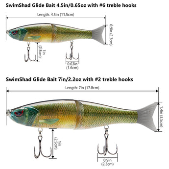 SwimShad Glide Baits Single-Jointed Hard Fishing Lure - Bassdash
