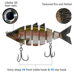 Bone Swimbait Multi Jointed Hard Fishing Lure for Bass