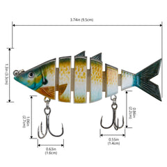 Bone Swimbait Multi Jointed Hard Fishing Lure for Bass