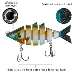 Bone Swimbait Multi Jointed Hard Fishing Lure for Bass