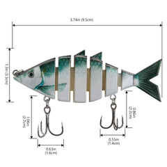 Bone Swimbait Multi Jointed Hard Fishing Lure for Bass