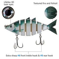 Bone Swimbait Multi Jointed Hard Fishing Lure for Bass