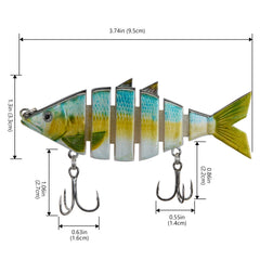 Bone Swimbait Multi Jointed Hard Fishing Lure for Bass