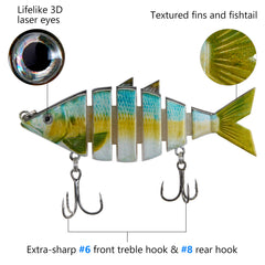 Bone Swimbait Multi Jointed Hard Fishing Lure for Bass