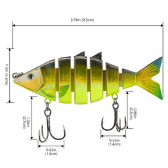 Bone Swimbait Multi Jointed Hard Fishing Lure for Bass