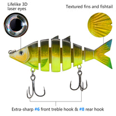 Bone Swimbait Multi Jointed Hard Fishing Lure for Bass