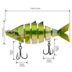 Bone Swimbait Multi Jointed Hard Fishing Lure for Bass