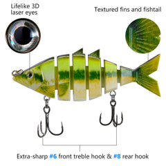 Bone Swimbait Multi Jointed Hard Fishing Lure for Bass