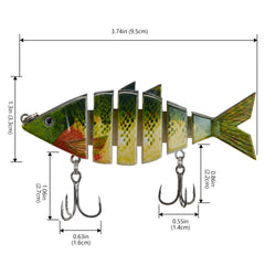 Bone Swimbait Multi Jointed Hard Fishing Lure for Bass