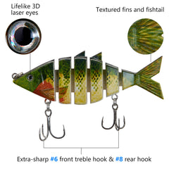 Bone Swimbait Multi Jointed Hard Fishing Lure for Bass