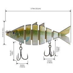 Bone Swimbait Multi Jointed Hard Fishing Lure for Bass