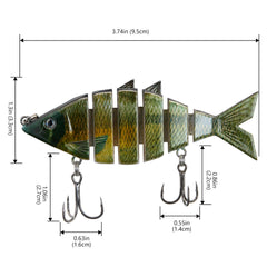 Bone Swimbait Multi Jointed Hard Fishing Lure for Bass