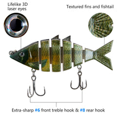 Bone Swimbait Multi Jointed Hard Fishing Lure for Bass