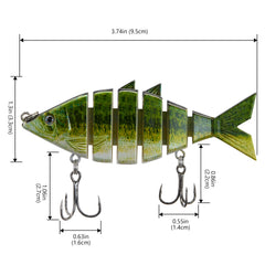 Bone Swimbait Multi Jointed Hard Fishing Lure for Bass