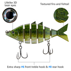 Bone Swimbait Multi Jointed Hard Fishing Lure for Bass