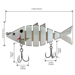 Bone Swimbait Multi Jointed Hard Fishing Lure for Bass