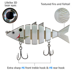 Bone Swimbait Multi Jointed Hard Fishing Lure for Bass