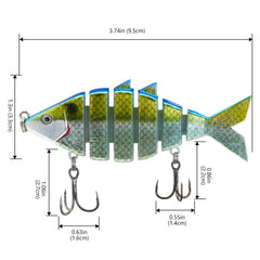 Bone Swimbait Multi Jointed Hard Fishing Lure for Bass