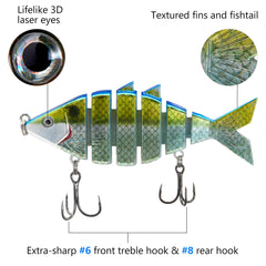 Bone Swimbait Multi Jointed Hard Fishing Lure for Bass