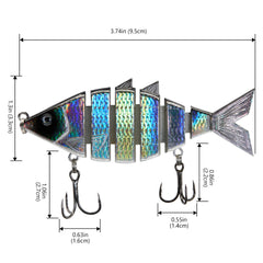 Bone Swimbait Multi Jointed Hard Fishing Lure for Bass