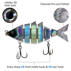 Bone Swimbait Multi Jointed Hard Fishing Lure for Bass