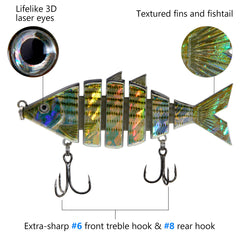 Bone Swimbait Multi Jointed Hard Fishing Lure for Bass