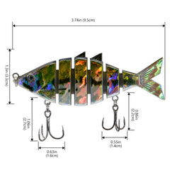 Bone Swimbait Multi Jointed Hard Fishing Lure for Bass