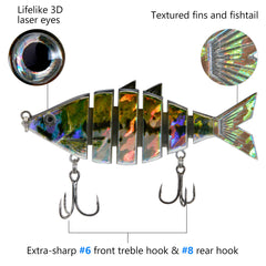 Bone Swimbait Multi Jointed Hard Fishing Lure for Bass