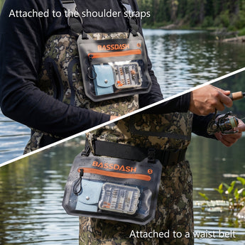 TPU Fishing Tackle Storage Pouch, 2 Pack Black / Small