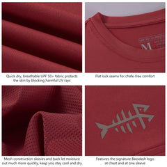 Red performance fishing shirts 
