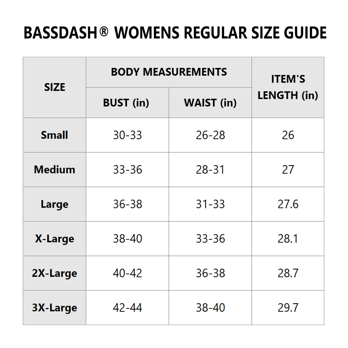 Size Chart