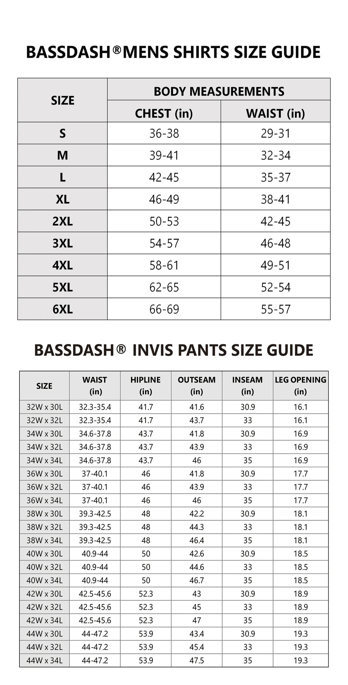 Size Chart