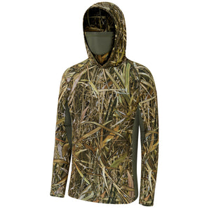 Men's UPF 50+ Long Sleeve Hunting Hoodie with Mask FS06M - Bassdash
#color_marshreed