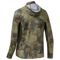 M's UPF 50+ Long Sleeve Camo Hoodie for Hunting with Mask FS06M