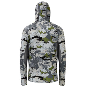 M's UPF 50+ Long Sleeve Camo Hoodie for Hunting with Mask FS06M