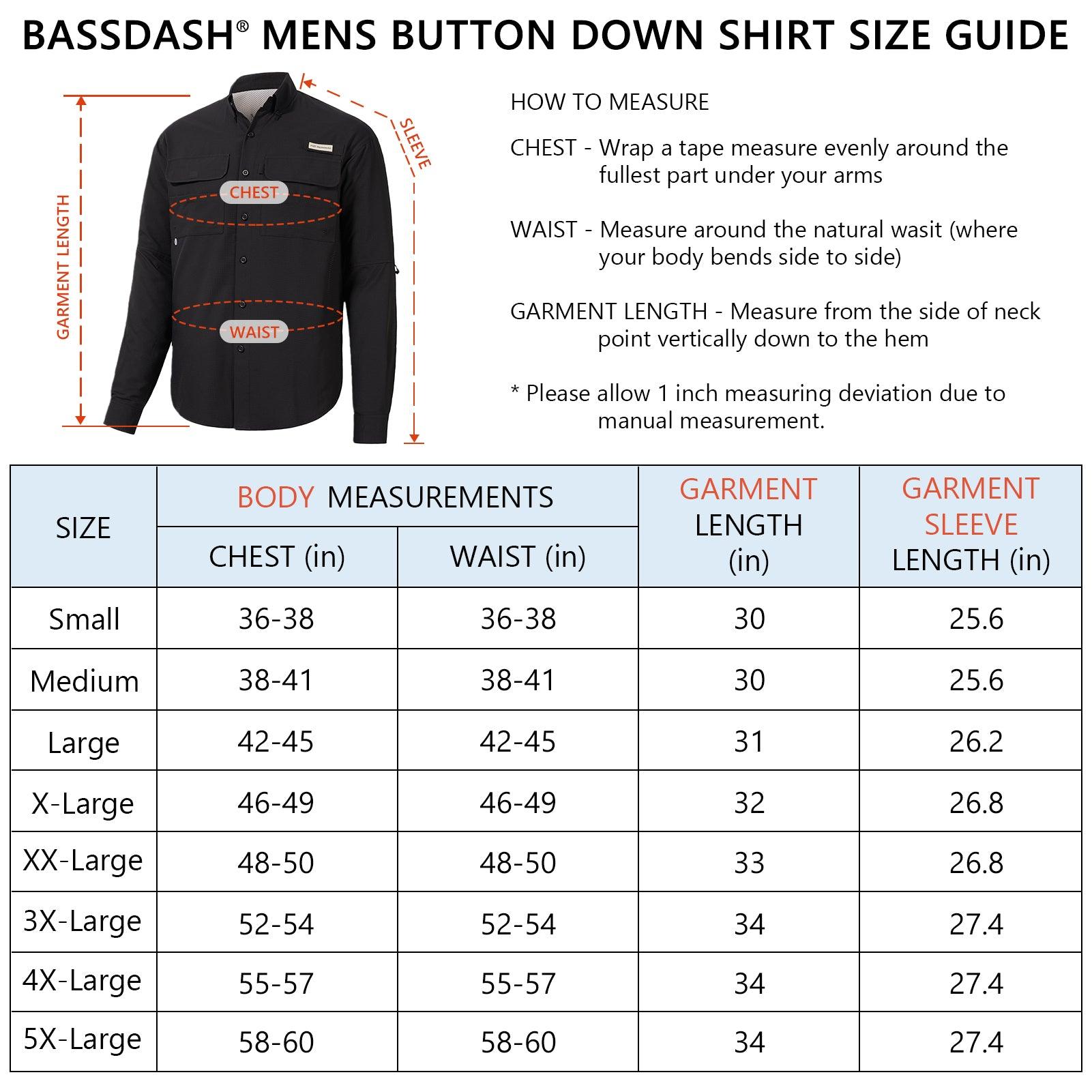 Men's UPF 50+ Long Sleeve Fishing Button Down Shirt FS21M - Bassdash