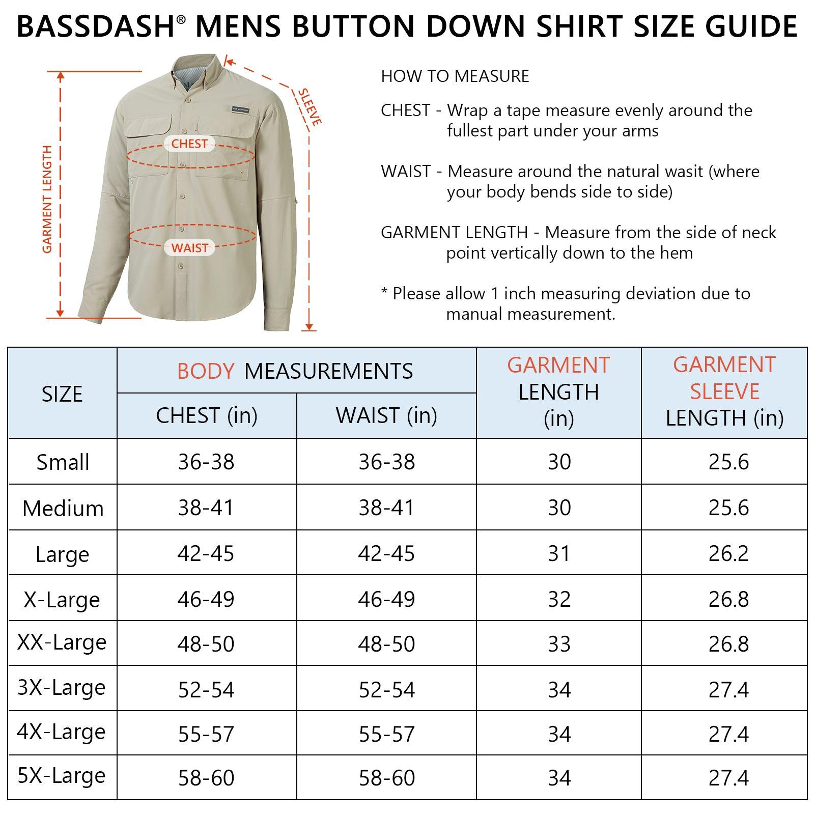 BASSDASH Men's UPF 50+ Short Sleeve Button Down Fishing Shirt