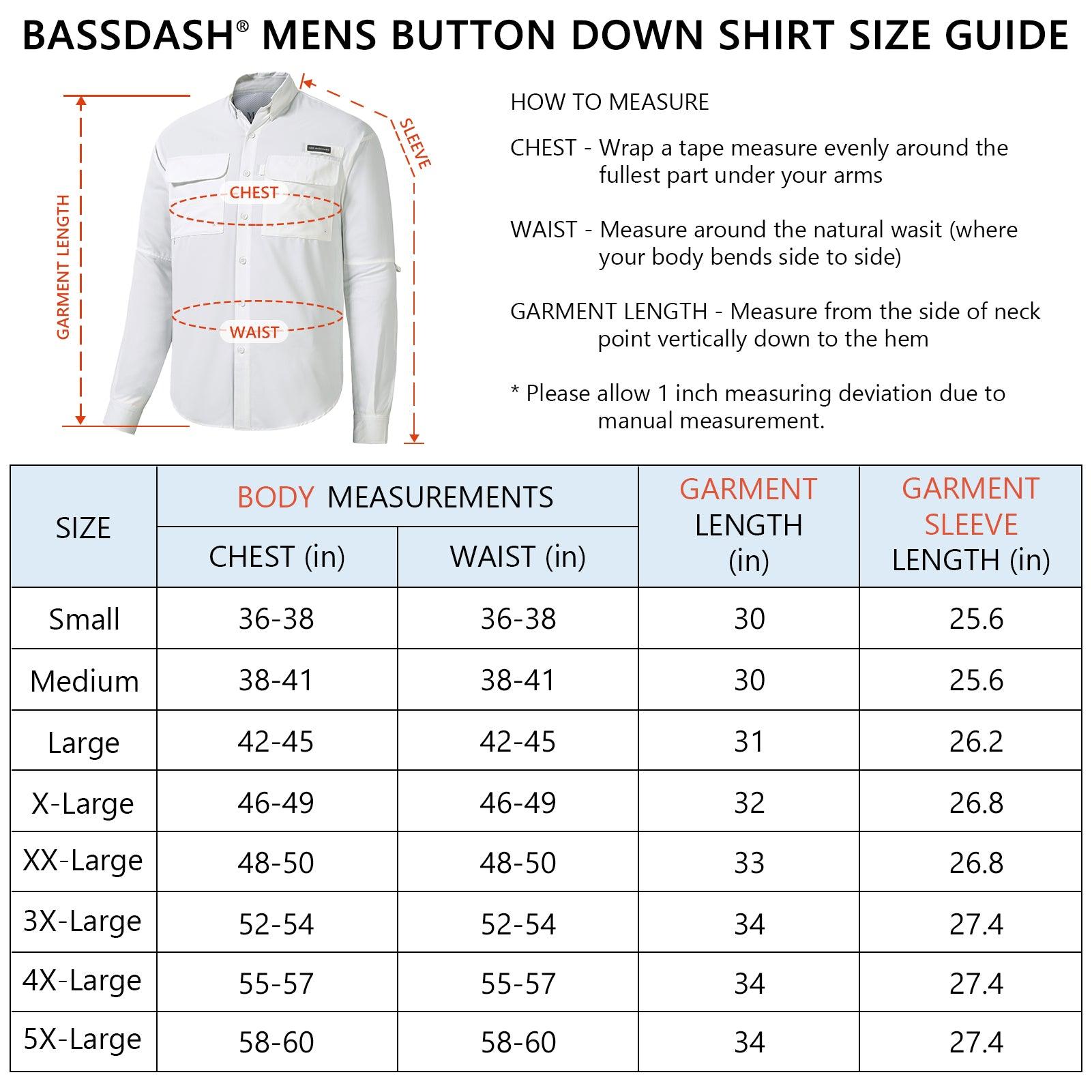Men's UPF 50+ Long Sleeve Fishing Button Down Shirt FS21M - Bassdash
