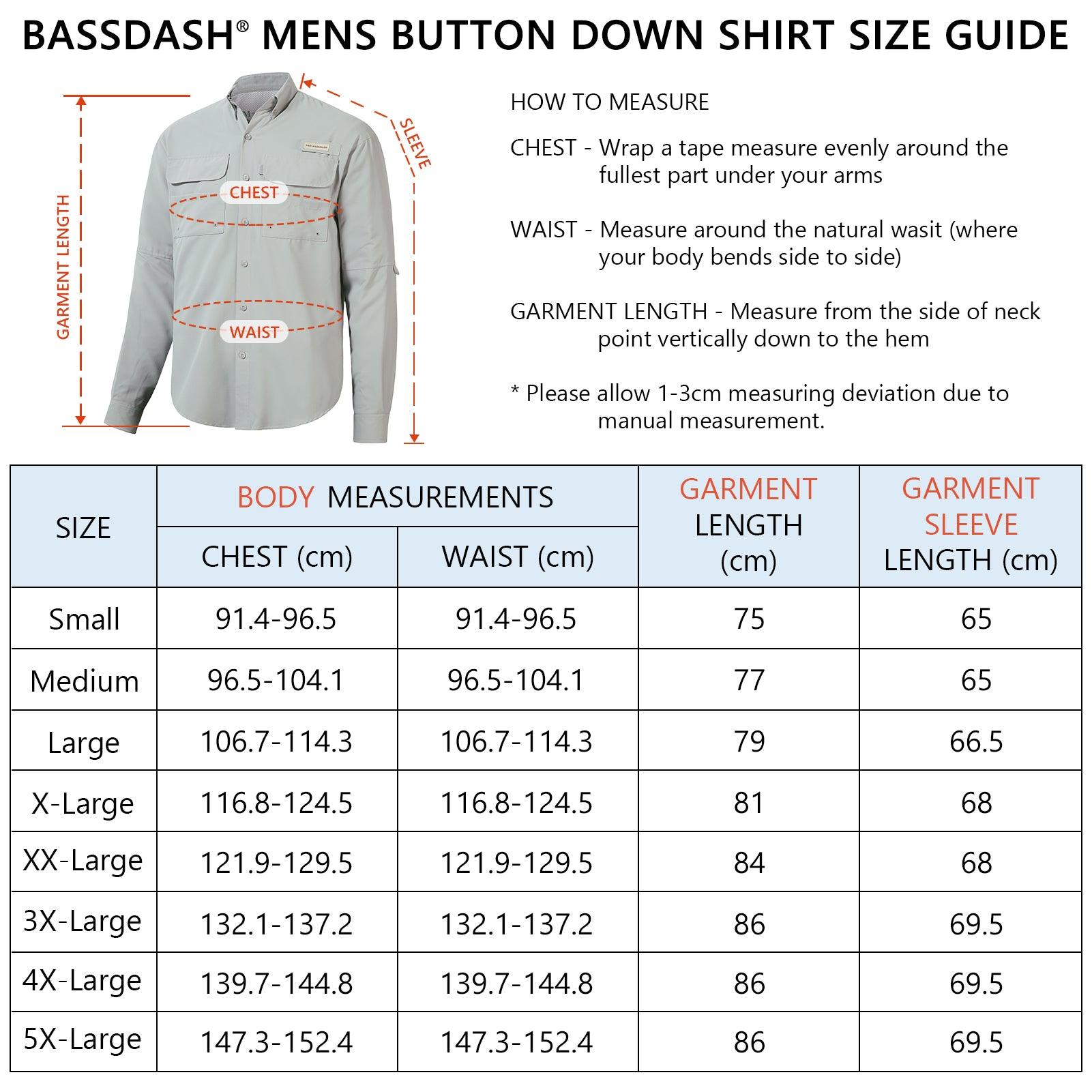 Men's UPF 50+ Long Sleeve Fishing Button Down Shirt FS21M - Bassdash