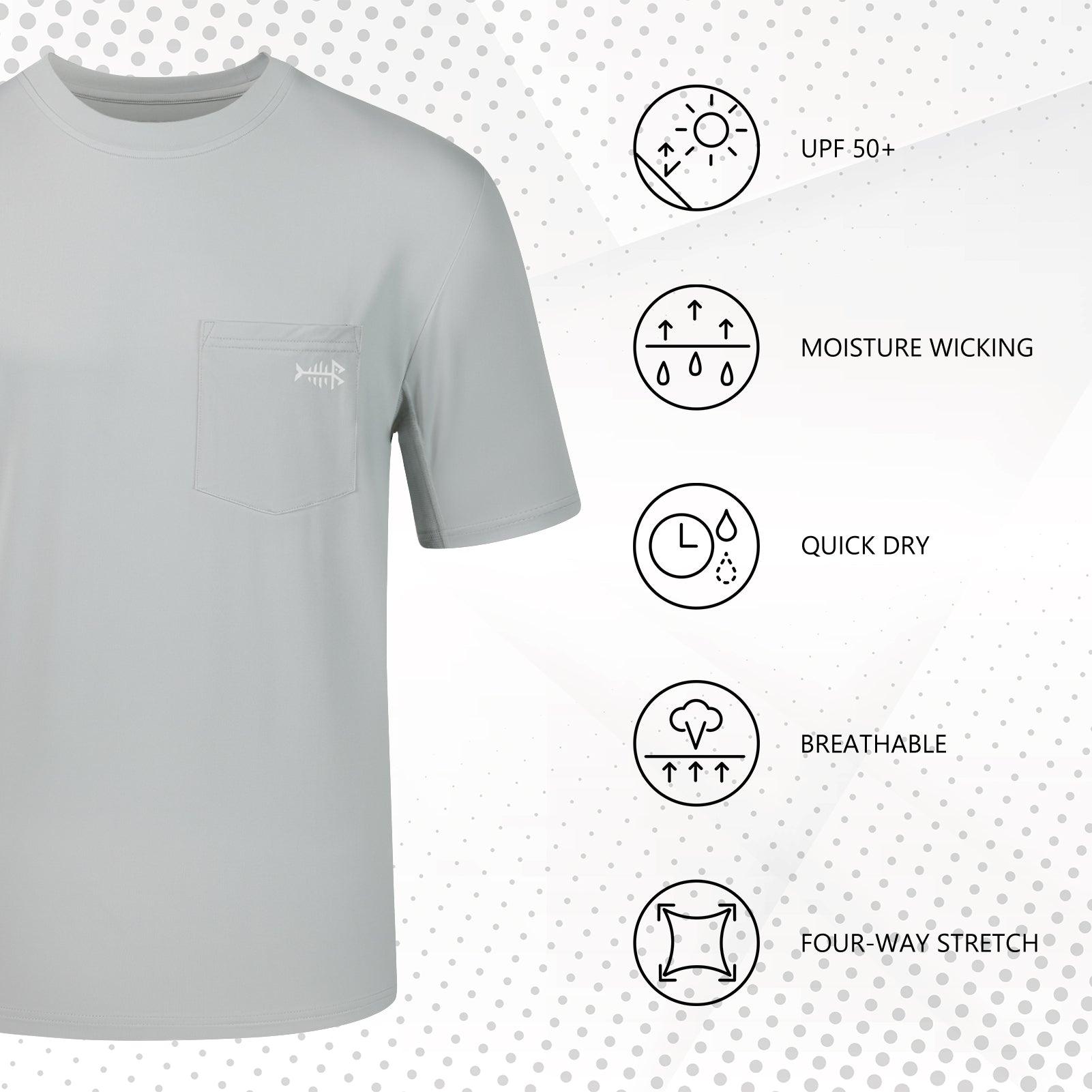 Men's UPF 50+ Short Sleeve Pocket T-Shirt FS26M - Bassdash