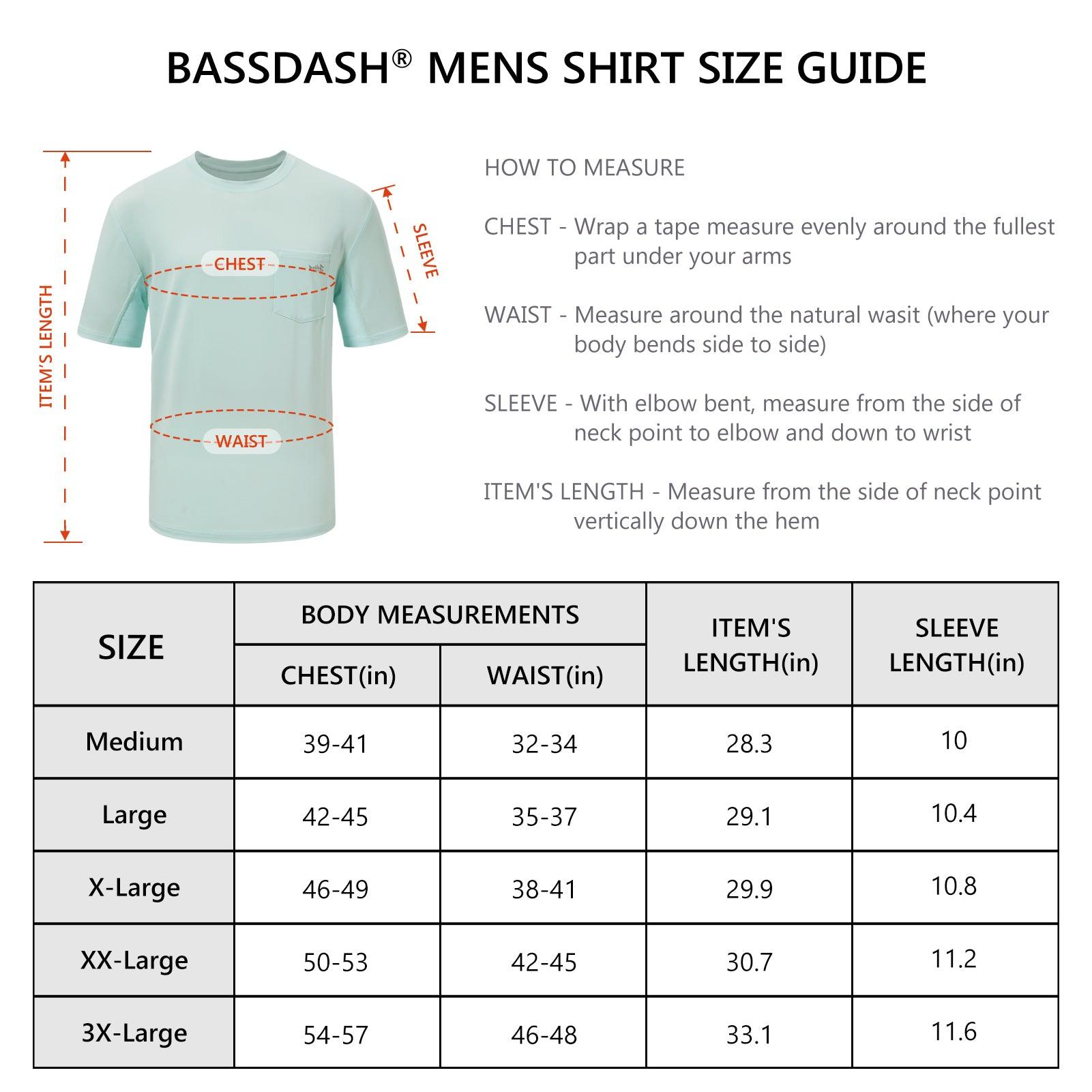 Men's UPF 50+ Short Sleeve Pocket T-Shirt FS26M - Bassdash